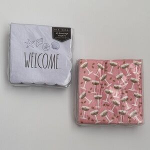 Rae Dunn nwt Beach Beverage Napkins and coffee martini set